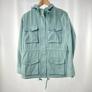 Urban Outfitters Cotton Hooded Barn Coat Field Jacket in Sage Green‎ Size Small